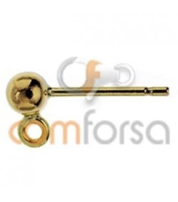 18kt Yellow gold ball earring with jumpring 3mm