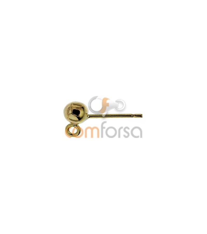 18kt Yellow gold ball earring with jumpring 4mm