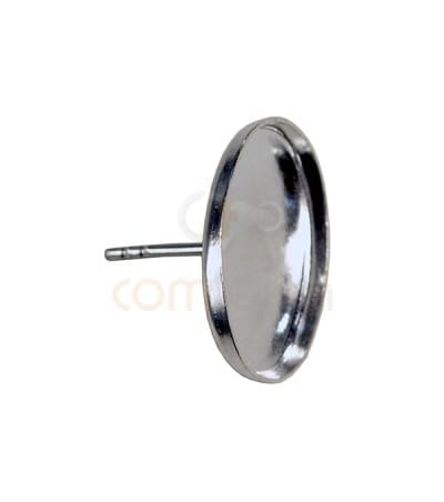 Base de pendiente ovalada para cabuchón 8 x 12 mm Plata 925