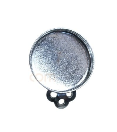 Pendiente cazoleta redonda con clip 15mm (interior) plata 925