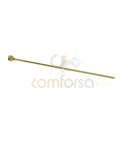 Sterling silver 925 gold-plated 925 pin with ball end 27mm