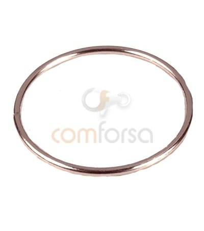 Anilla entrepieza circular 20 mm plata chapada oro rosa