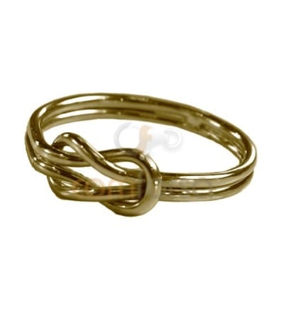 anillo hilo LAZO plata baño de oro