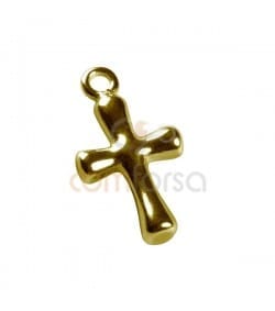 Sterling Silver 925 gold-plated Cross Pendant 17 x 9 mm