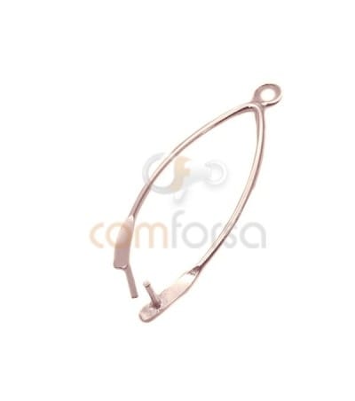 Rose Gold-plated silver Crossed hook 8 x 26 mm