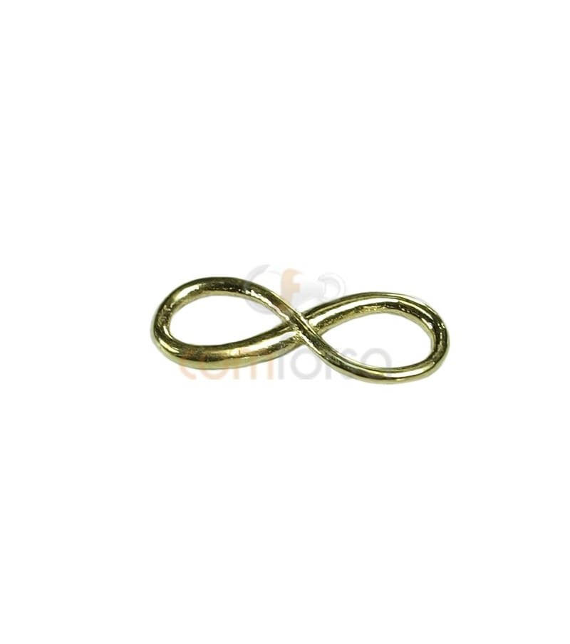 Entrepieza infinito 12 x 4.3 mm plata 925 chapada en oro