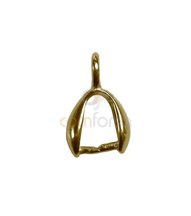 Terminal doble pernio 7x11mm plata 925 chapada en oro