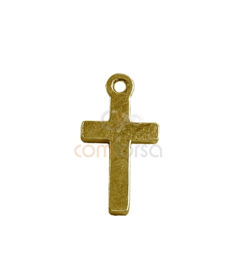 Sterling Silver 925 gold-plated Cross pendant 7x14mm