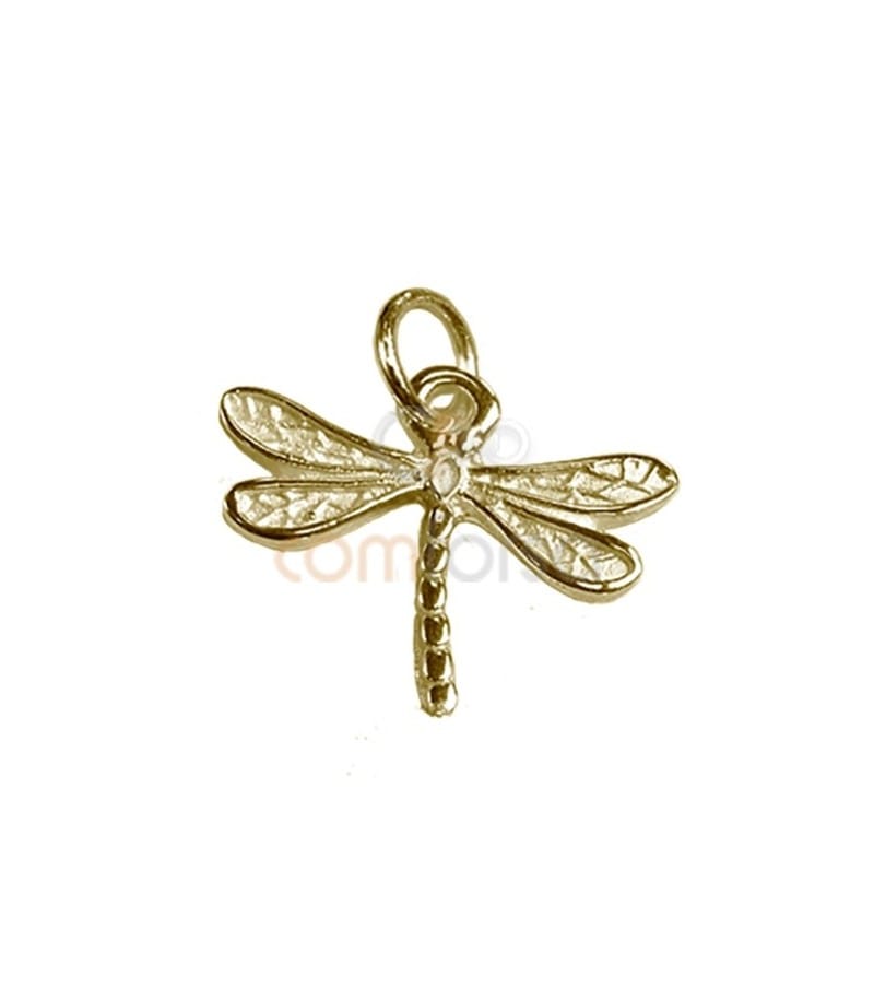 Sterling Silver 925 Gold-plated Dragonfly Pendant 19 x16,5 mm