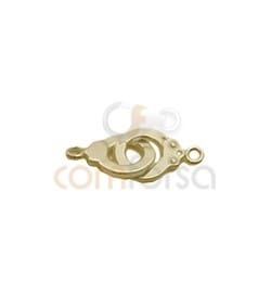 Gold Plated Sterling Silver 925 Handcuffs Spacer  22 x 9.5 mm