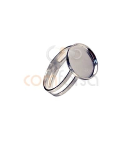 anillo con cazoleta redonda 12 mm plata 925