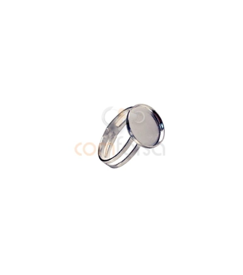 Sterling Silver 925 Ring with blank 12 mm