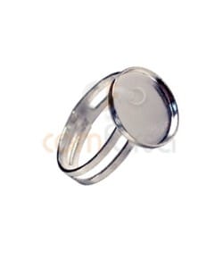 Sterling Silver 925 Ring with blank 15 mm