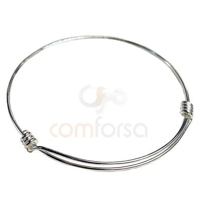Sterling Silver 925 Wire Bangle with detail