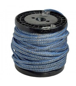 Cuero azul strass 6 mm Premium