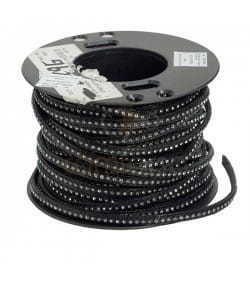 Cuero negro strass 6 mm Premium