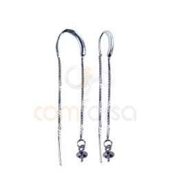 Sterling silver 925 chain earring 30 mm with cup