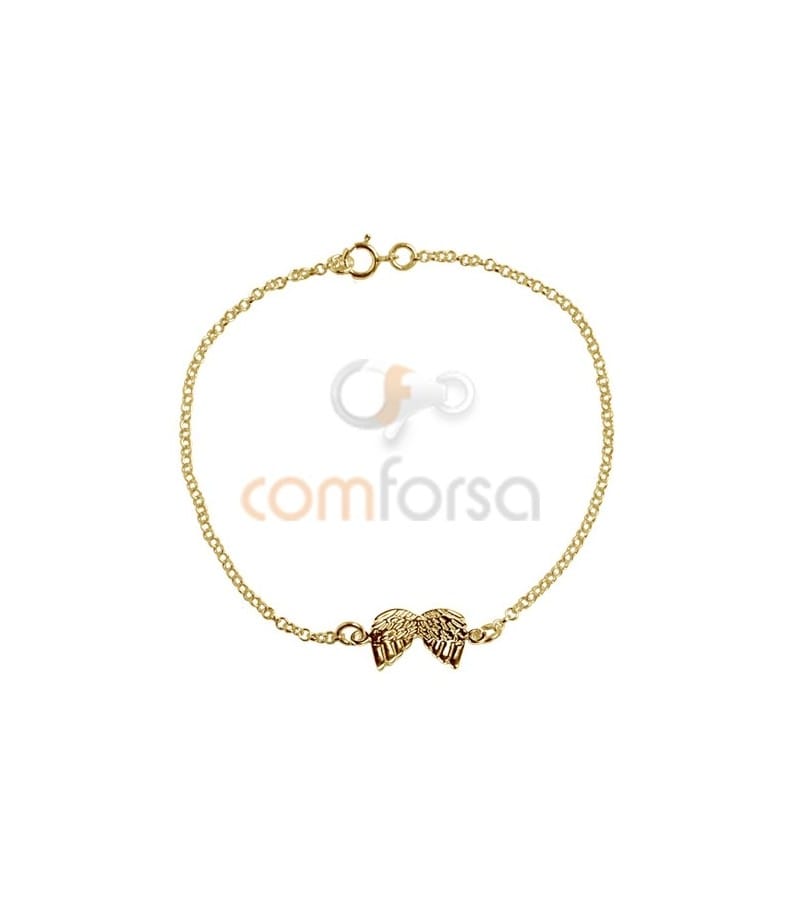 Pulsera con anillas 14 cm chapada oro