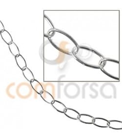 Cadena eslabón forzada 9 x 5 mm plata 925 ml