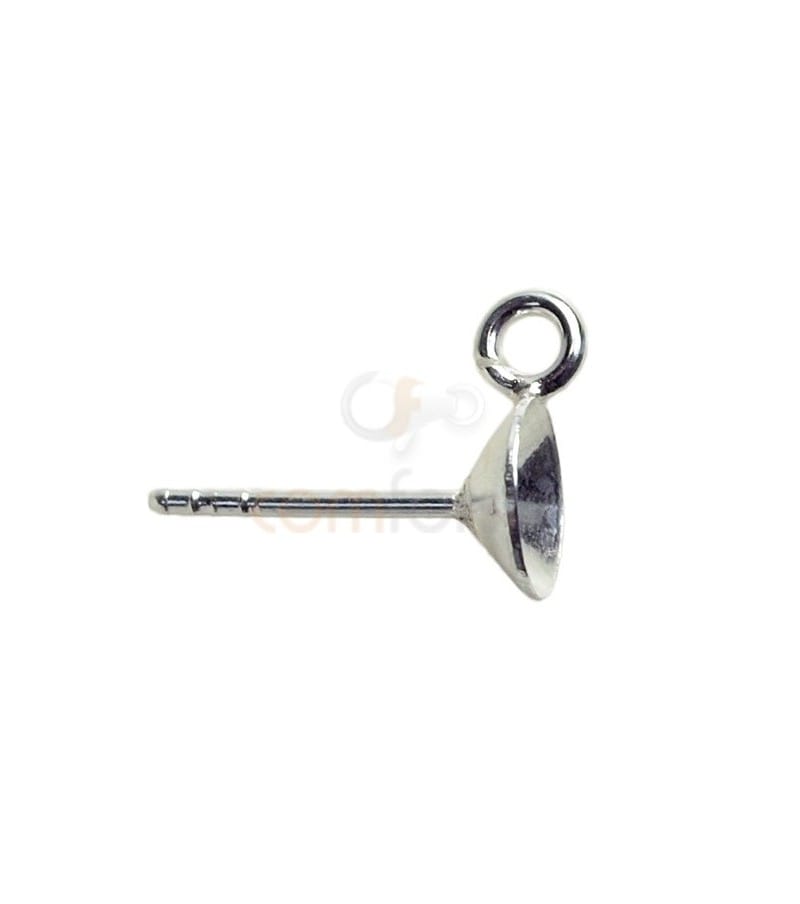 Base de pendiente cono con anilla para rivoli 8 mm Plata 925