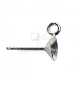 Base de pendiente cono con anilla para rivoli 8 mm Plata 925