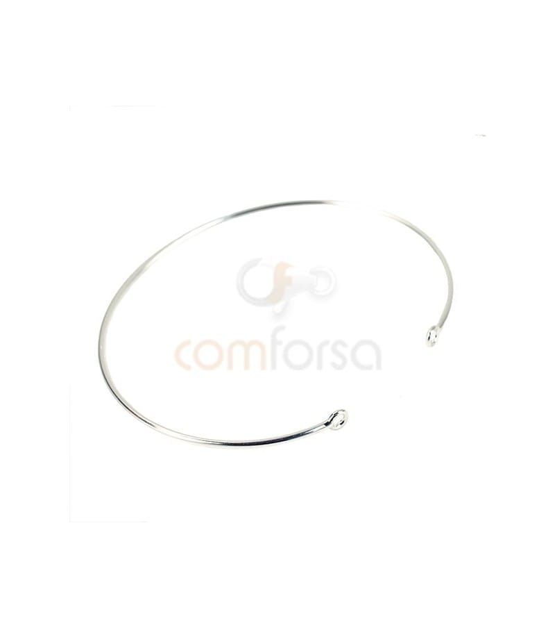 Pulsera hilo abierta 55 x 43mm con asas plata 925ml