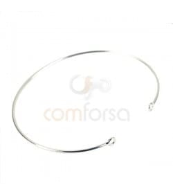 Pulsera hilo abierta 55 x 43mm con asas plata 925ml