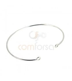 Pulsera hilo 65 x 50mm con asas plata 925ml