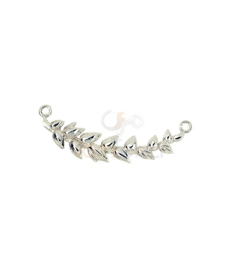 Sterling silver 925 Wheat spike connector bead 26 x 9.5mm 