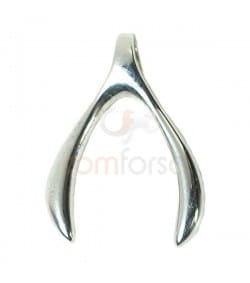 Sterling silver 925 wish bone charm 13.5x19 mm (2.5 mm)