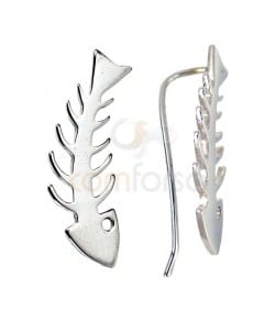 Sterling silver 925 fishbone ear crawler 8x23 mm