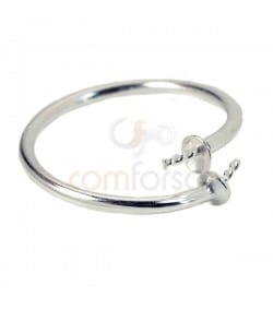 Sortija con casquilla y pernio 5 x 18mm plata 925