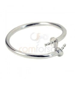 Sterling silver 925 ring with cup and studs 5 x 18 mm