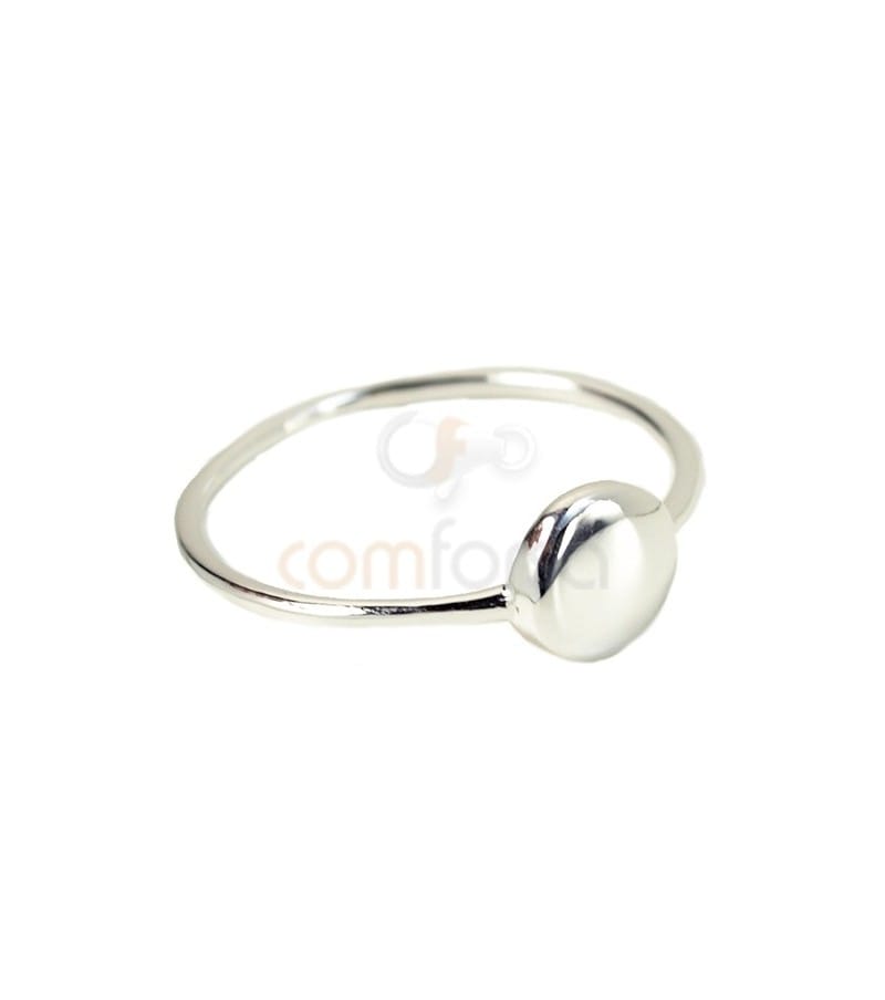 anillo disco 6.5 mm  plata 925