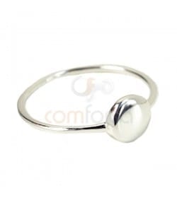 anillo disco 6.5 mm  plata 925