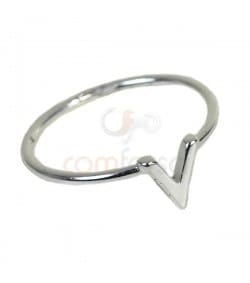 Sterling silver 925 V ring