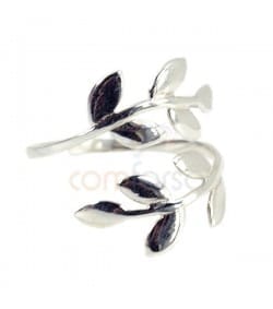 Adjustable laurel ring silver 925