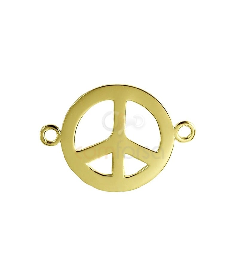Peace spacer 26 mm Gold plated silver