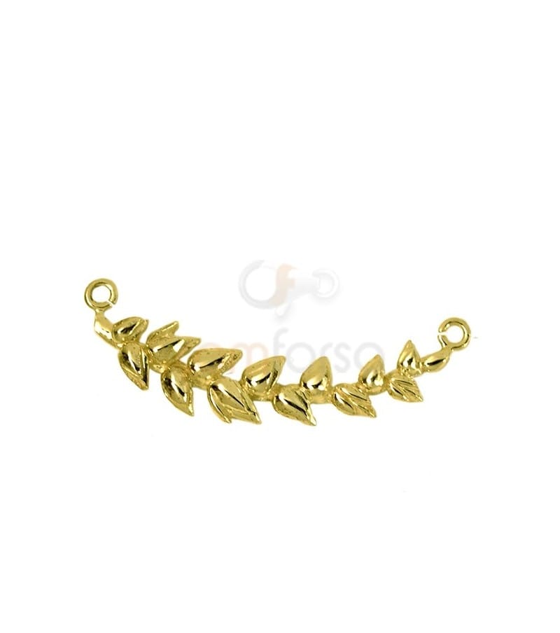 Gold plated sterling silver 925 wheat spike connector 26x9.5 mm