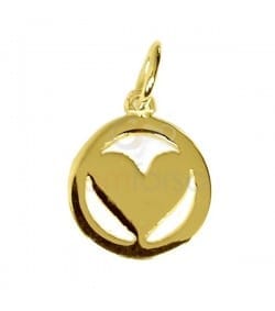 Sterling silver 925 gold-plated heart charm 10 mm