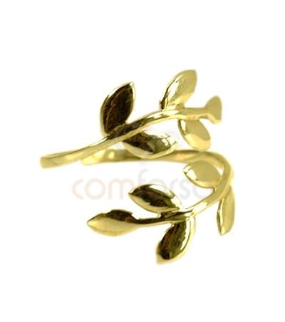 Sortija laurel ajustable plata 925