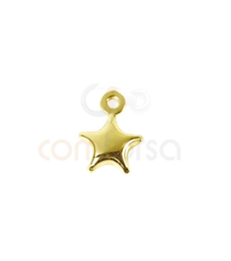 Sterling silver 925 gold-plated star charm 6x8.5 mm
