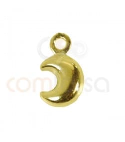 Sterling silver 925 gold-plated moon charm 5.5x9.5 mm