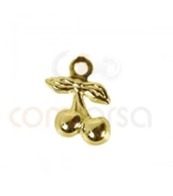 Colgante cereza 6.5 x 10 mm plata 925 chapada en oro