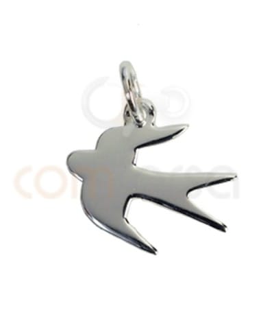 Sterling silver 925 woodswallow charm 14x13.5 mm