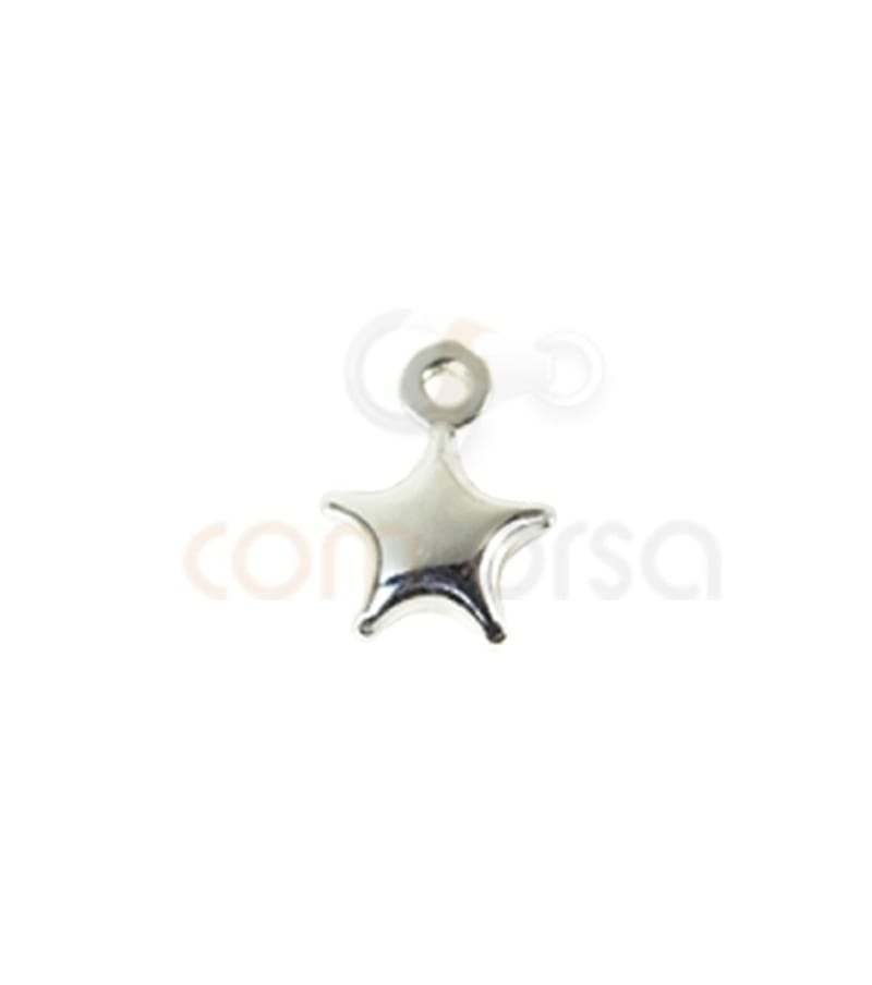 Sterling silver 925 star charm 6x8.5 mm