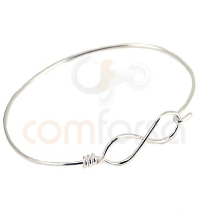 Sterling silver 925 Infinity strand bangle