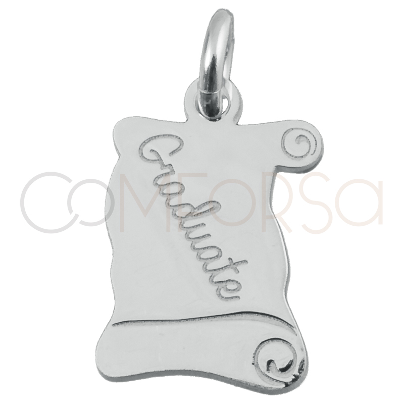 COLGANTE DIPLOMA 8 X 12MM EN PLATA.  Novedades en plata para profes