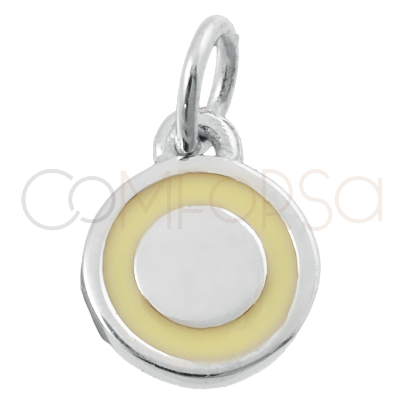 Sterling silver 925 yellow circle pendant 8mm