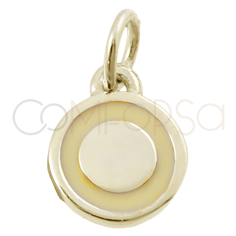Sterling silver 925 yellow circle pendant 8mm